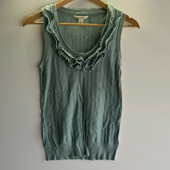 Banana Republic Tops - Banana Republic Women's Blue-Green Ruffle Tank Top